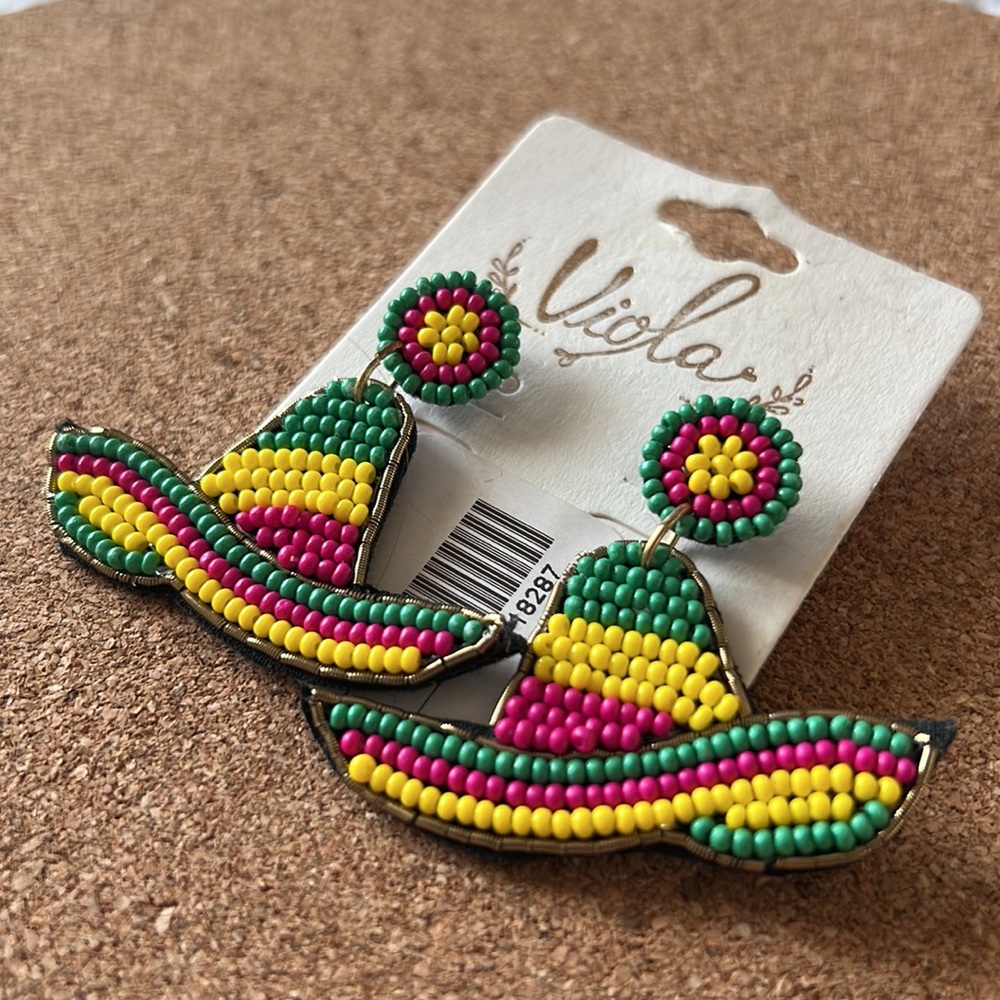 Tijuana Sombrero Seed Bead Earring